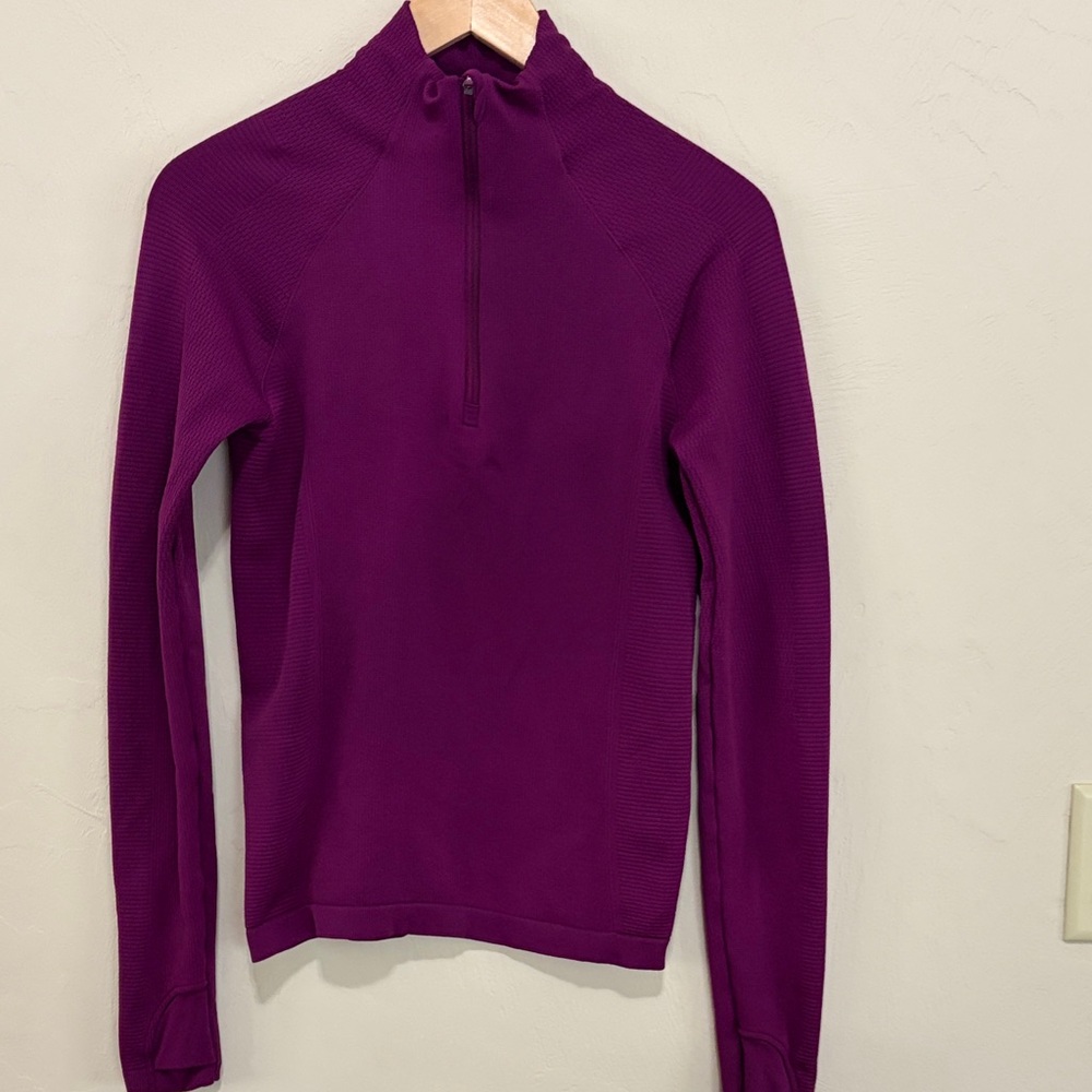 Athleta Flurry 1/4 Zip Long Sleeve Top. Magenta. Worn Once. Like New!!